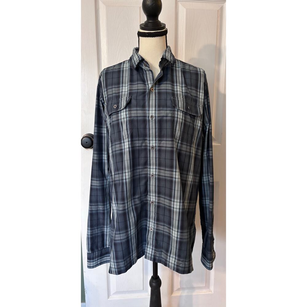 Kuhl Men's Button Down Shirt Long Sleeve Blue Plaid Outdoors Activewear Gorpcore